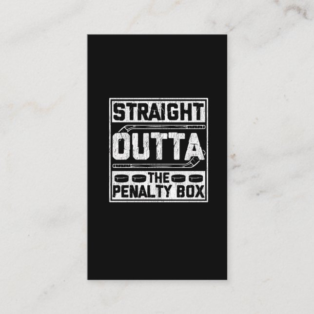 Straight Outta Ice Hockey Player Penalty Box Visitenkarte (Vorderseite)