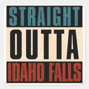 Straight Outta Idaho Falls Idaho ID Quadratischer Aufkleber