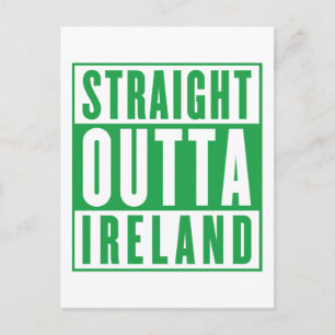 Straight Outta Ireland St. Patricks Day Irisch Postkarte