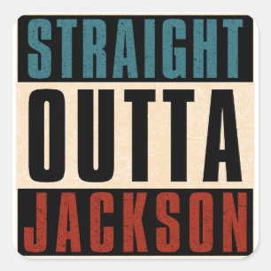 Straight Outta Jackson Mississippi MS Quadratischer Aufkleber