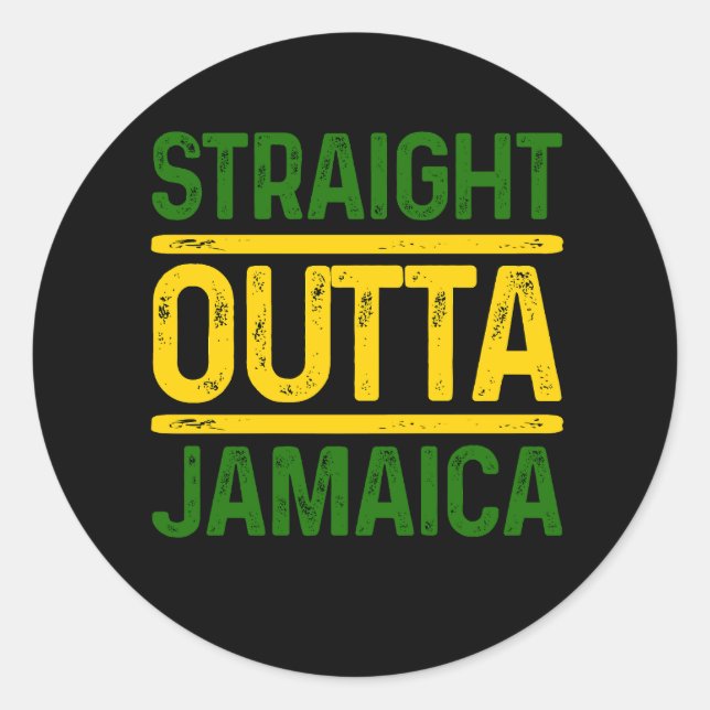 Straight Outta Jamaica Karibik Party Pride Jamai Runder Aufkleber (Vorderseite)