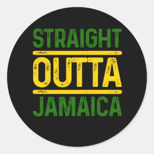 Straight Outta Jamaica Karibik Party Pride Jamai Runder Aufkleber