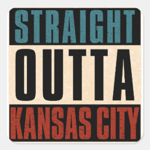 Straight Outta Kansas City Missouri MO Quadratischer Aufkleber