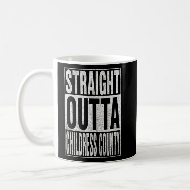 STRAIGHT OUTTA KINDER LANDKREIS Cool Zuhause Zitat Kaffeetasse (Links)