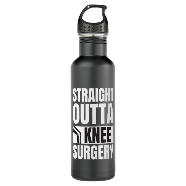 Straight Outta Knee Surgery Edelstahlflasche (Vorderseite)