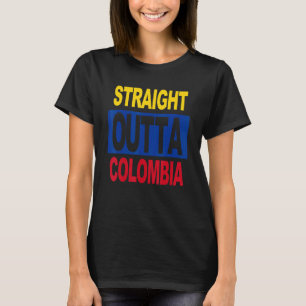 STRAIGHT OUTTA Kolumbien Flag-Abschlag T-Shirt