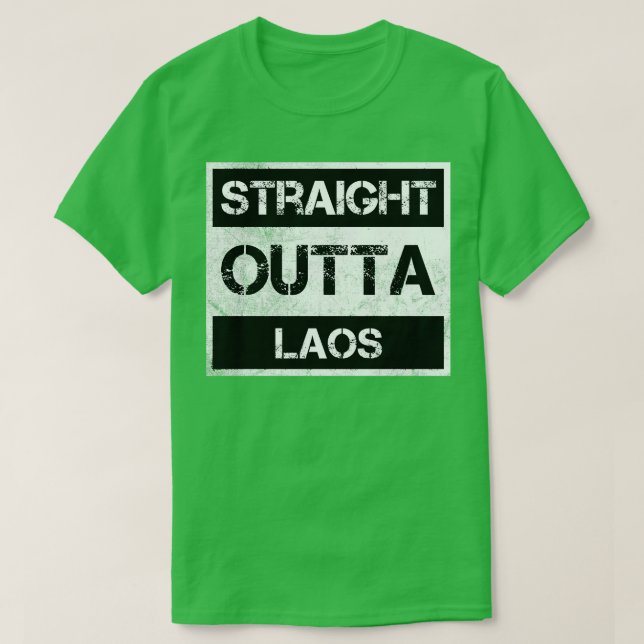 Straight Outta Laos Reisende Geschenk Country Expo T-Shirt (Design vorne)