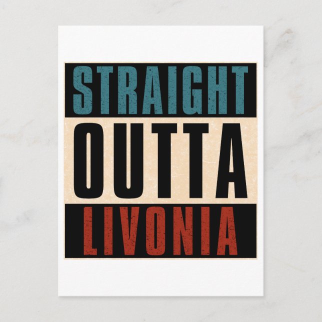Straight Outta Livonia Michigan MI Postkarte (Vorderseite)