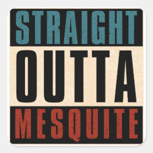 Straight Outta Mesziemlich Texas TX Quadratischer Aufkleber