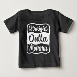 Straight Outta Momma White Typografy Baby T-shirt