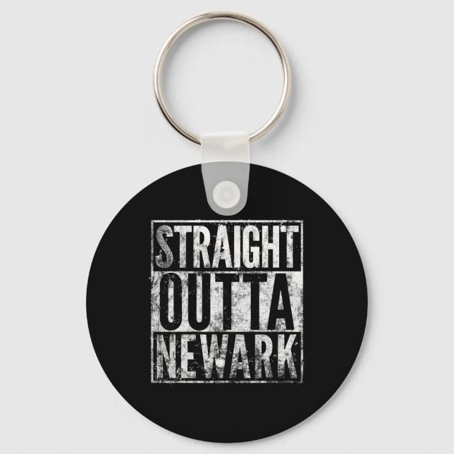 Straight Outta Newark New Jersey Distressed Effect Schlüsselanhänger (Vorderseite)