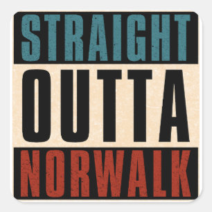 Straight Outta Norwalk California CA Quadratischer Aufkleber