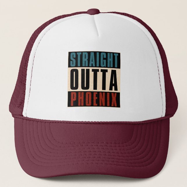 Straight Outta Phoenix Arizona AZ USA Truckerkappe (Vorderseite)