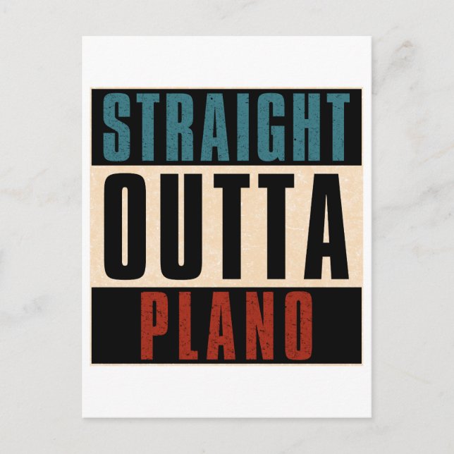 Straight Outta Plano Texas TX Postkarte (Vorderseite)