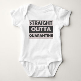 Straight Outta Quarantine Sprichwort Schwarz Grau Baby Strampler