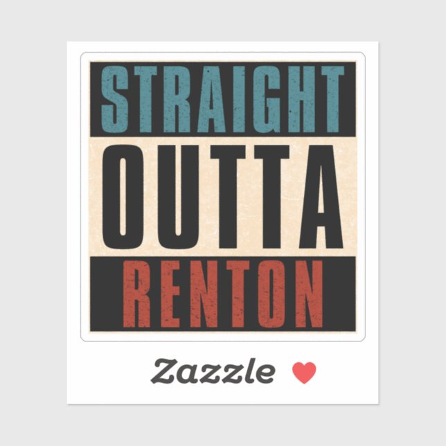 Straight Outta Renton Washington WA Aufkleber (Blatt)