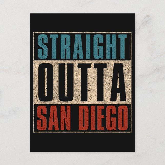 Straight Outta San Diego California CA USA Postkarte (Vorderseite)