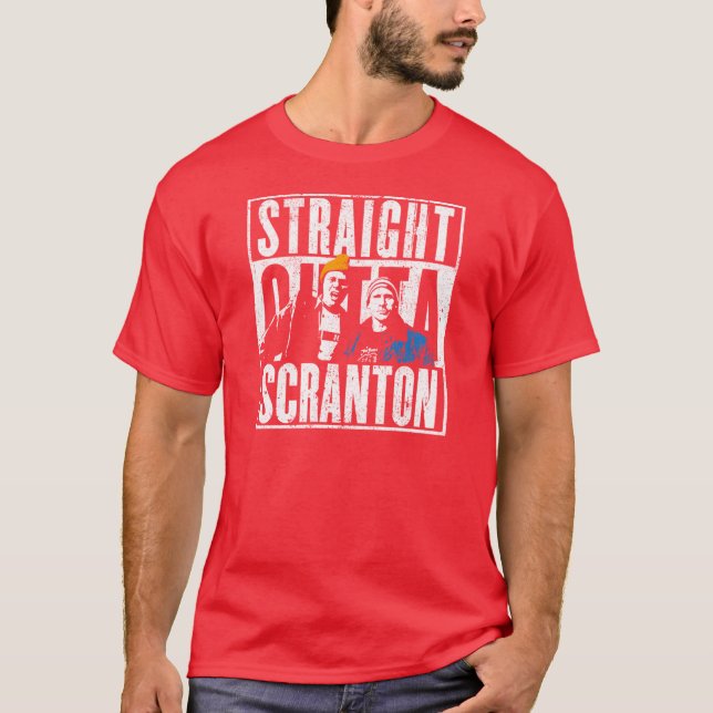 Straight Outta Scranton Lazy Scranton T-Shirt (Vorderseite)