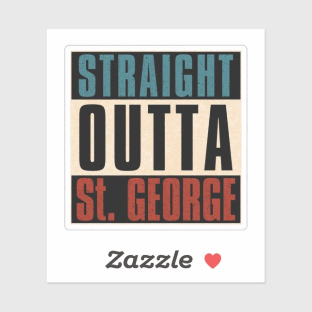 Straight Outta St. George Utah UT Aufkleber (Blatt)