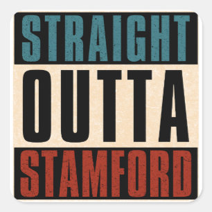 Straight Outta Stamford Connecticut CT Quadratischer Aufkleber
