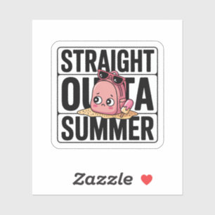 Straight Outta Summer Funny Kawaii Backpack Aufkleber