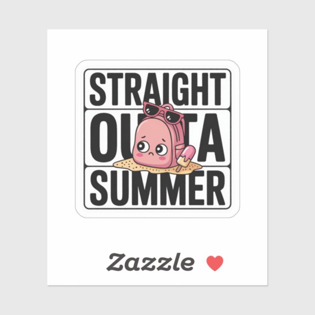 Straight Outta Summer Funny Kawaii Backpack Aufkleber (Blatt)