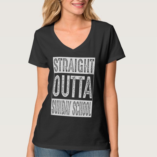 Straight Outta Sunday School   Graduation T-Shirt (Vorderseite)