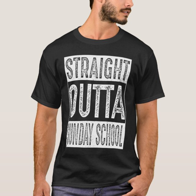 Straight Outta Sunday School   Graduation T-Shirt (Vorderseite)