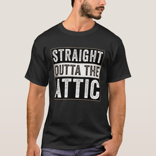 Straight Outta the Attic  WiFi HVAC Tech Installer T-Shirt (Vorderseite)
