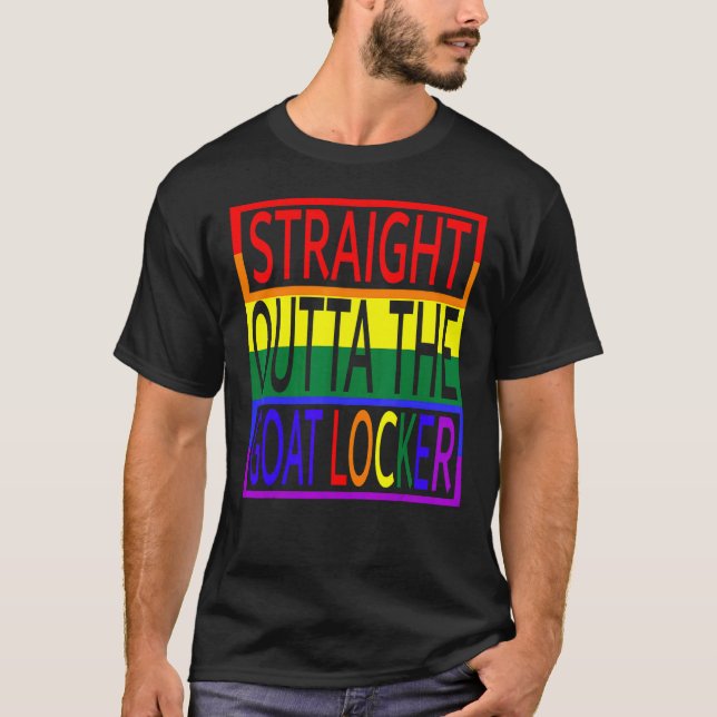 Straight Outta The Goat Locker Navy Chief Rainbow  T-Shirt (Vorderseite)
