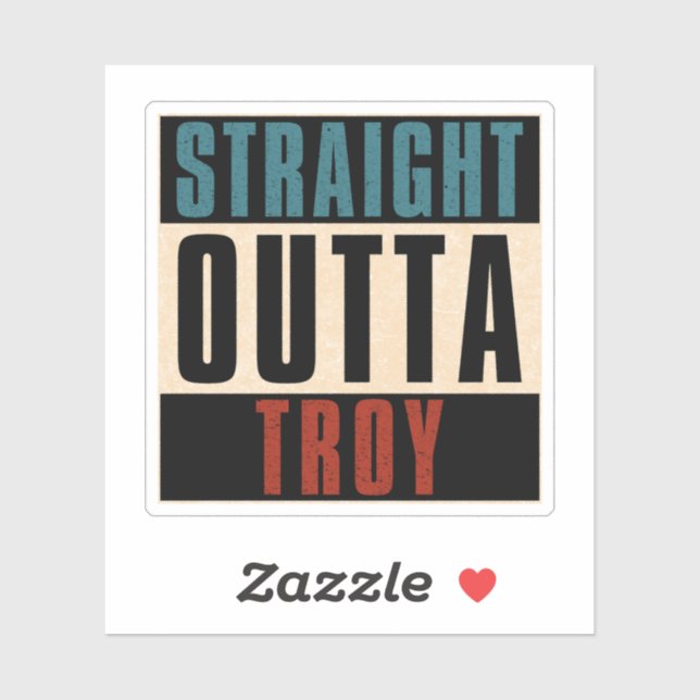 Straight Outta Troy Michigan MI Aufkleber (Blatt)
