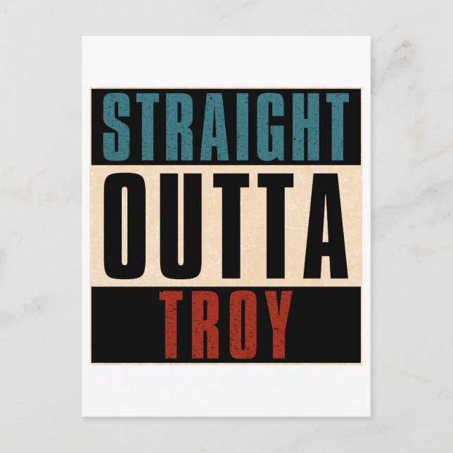 Straight Outta Troy Michigan MI Postkarte (Vorderseite)