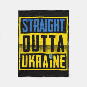 Straight Outta Ukraine Ukrainische Flagge Ukraine  Fleecedecke
