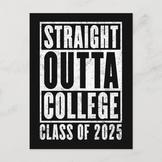 Straight Outta Uni 2025 (entsetzt) Postkarte (Vorderseite)