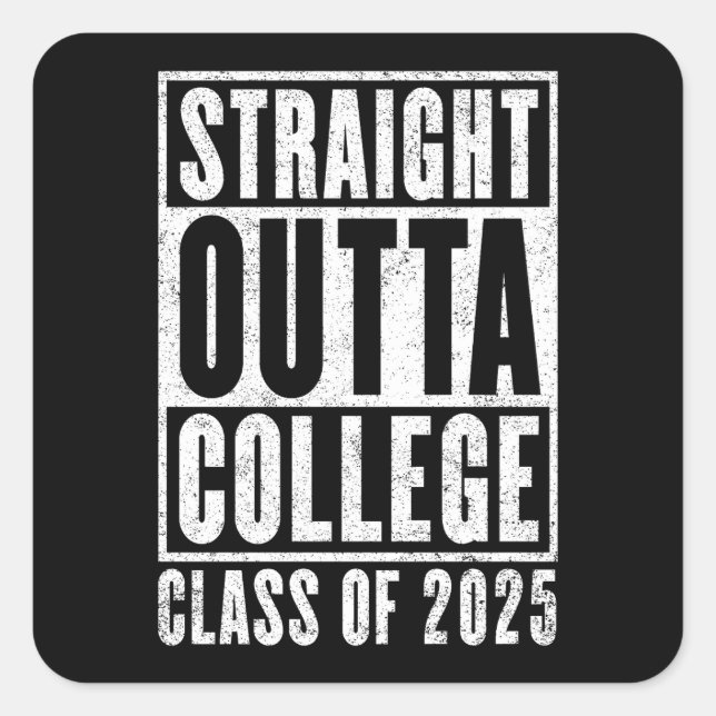 Straight Outta Uni 2025 (entsetzt) Quadratischer Aufkleber (Vorderseite)