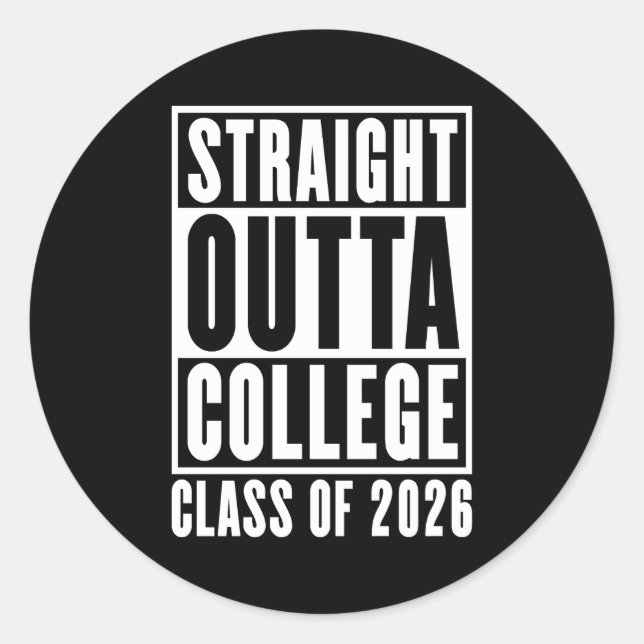 Straight Outta Uni Class von 2026 Runder Aufkleber (Vorderseite)
