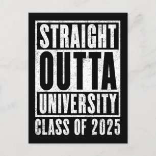 Straight Outta University 2025 Distressed Version Postkarte