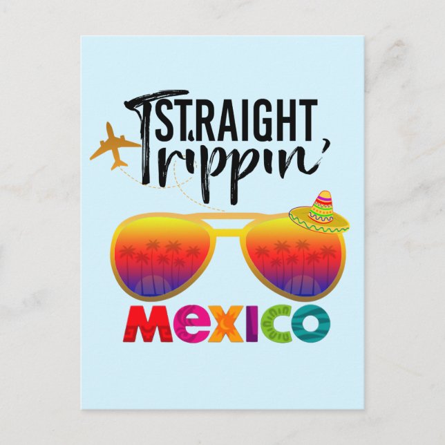 Straight Trippin Mexiko Reiseroute Group Postkarte (Vorderseite)