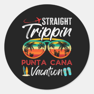 Straight Trippin Punta Cana Paare Familienurlaub Runder Aufkleber