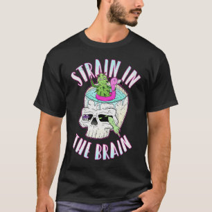 Strain in der Brain Weed Skull Flamingo Summer St. T-Shirt