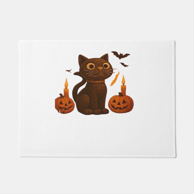 Strampler Pumpkin Cat Halloween Geschenk überversi Fußmatte (Vorderseite)