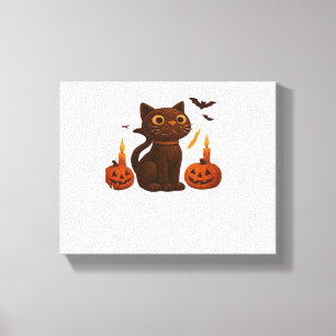 Strampler Pumpkin Cat Halloween Geschenk überversi Leinwanddruck