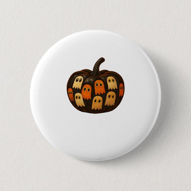 Strampler Pumpkin Ghosts Halloween Geschenk Classi Button (Vorderseite)