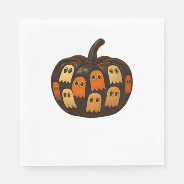 Strampler Pumpkin Ghosts Halloween Geschenk Classi Serviette (Vorderseite)