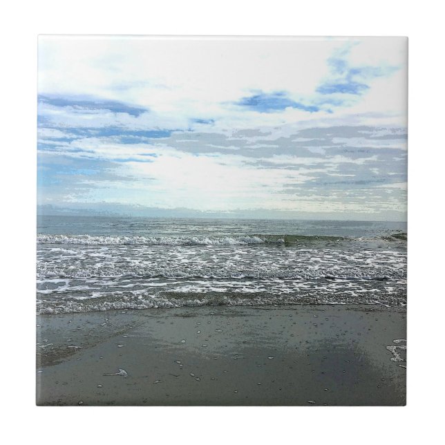 Strand Abstrakte künstlerische Geschenke Gabe Gnad Fliese (Vorderseite)