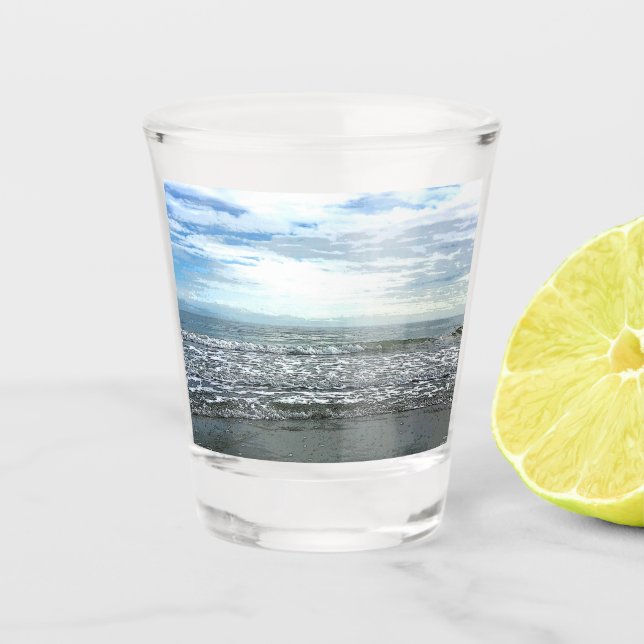 Strand Abstrakte künstlerische Geschenke Gabe Gnad Schnapsglas (Vorderseite)