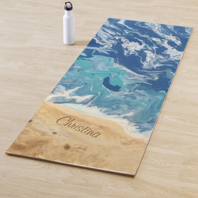 Strand Abstrakte Personalisierte Yoga Mat zweiseit Yogamatte (Beispiel)