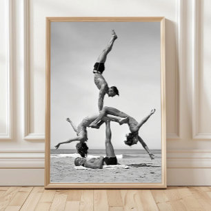 Strand Akrobatik Wandkunst, Vintage Turner beim Po Poster