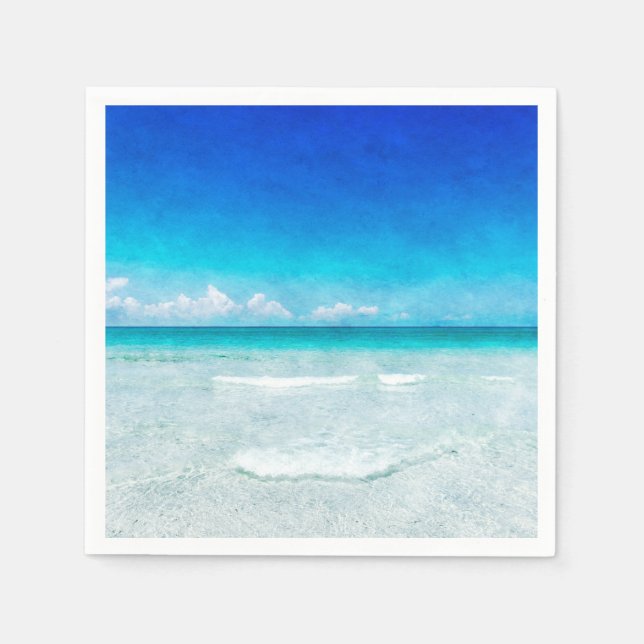 Strand am Aquamarinen Ufer des türkisblauen Wasser Serviette (Vorderseite)