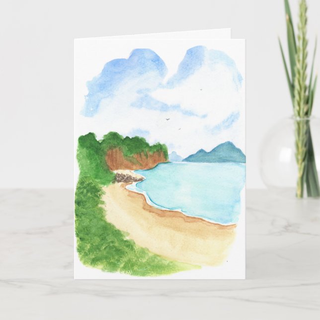 Strand am Meer  Karte (Vorderseite)